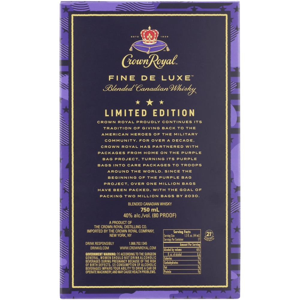 Crown Royal Crown Royal Limited Edition Purple Camo Bag Canadian Whisky