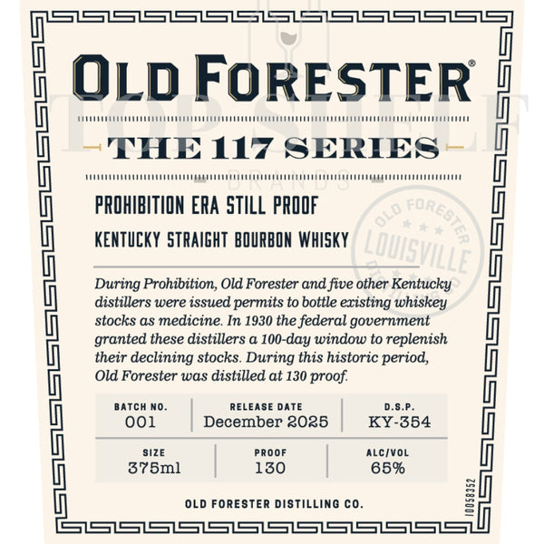 Old Forester Old Forester The 117 Series Prohibition Era Still Proof Bourbon Bourbon