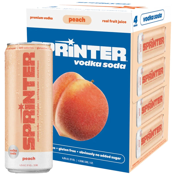 Sprinter Peach Vodka Soda 4pk By Kylie Jenner - My Bev Store