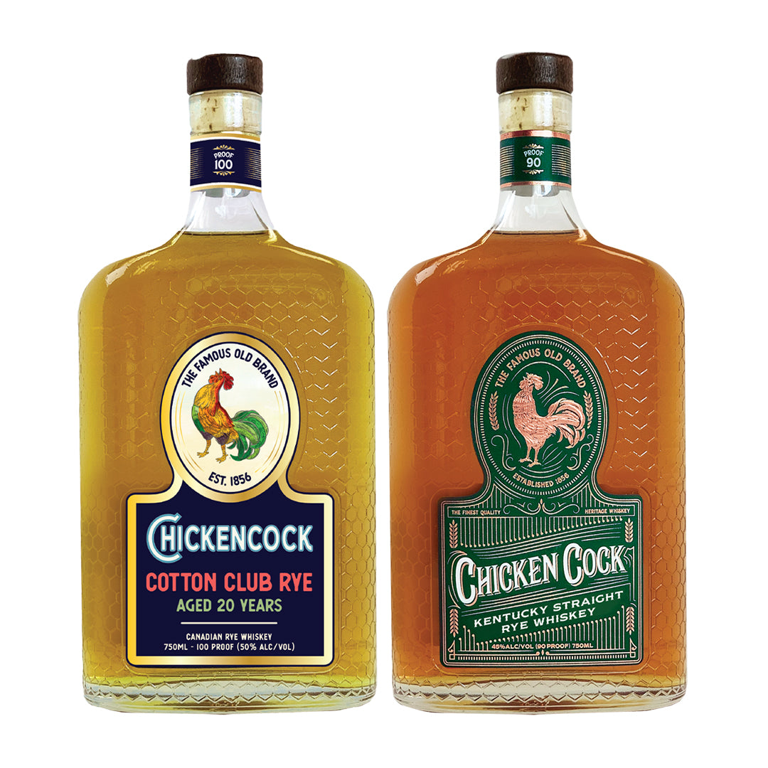 Chicken Cock Whiskey Chicken Cock Cotton Club Rye Whiskey Aged 20 Years + Chicken Cock Rye Whiskey Bundle