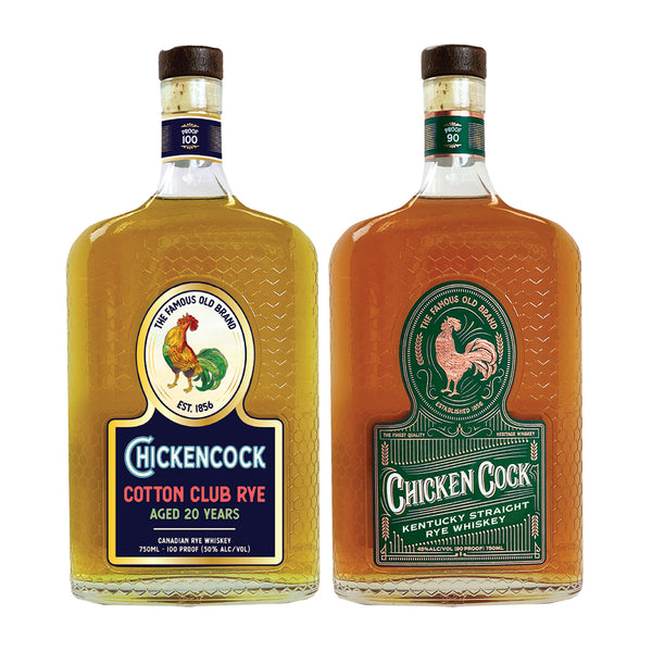 Chicken Cock Whiskey Chicken Cock Cotton Club Rye Whiskey Aged 20 Years + Chicken Cock Rye Whiskey Bundle