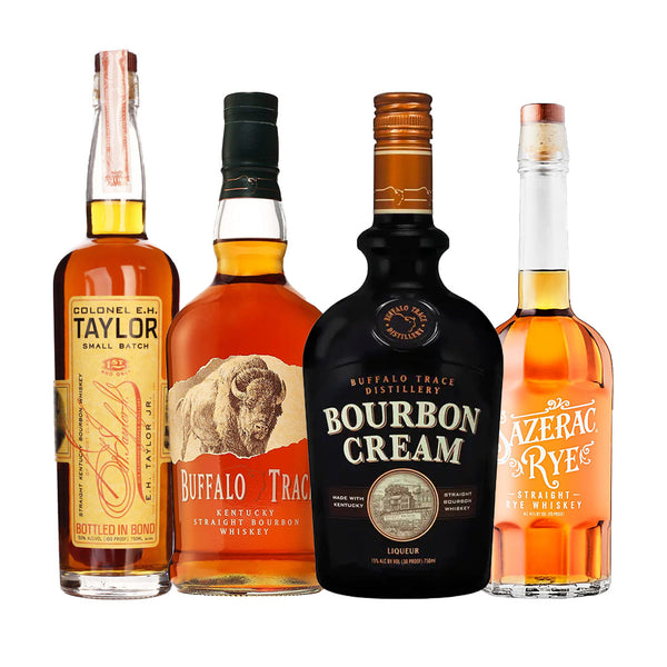 Colonel E.H. Taylor Small Batch, Buffalo Trace Bourbon, Buffalo Trace Bourbon Cream, Sazerac Rye Combo