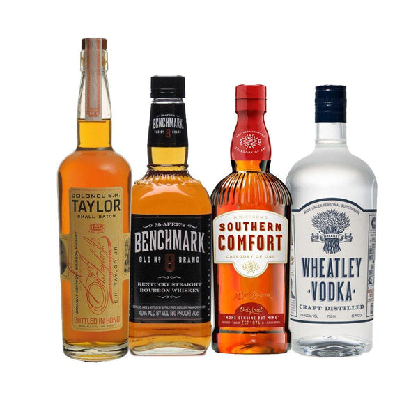 Buffalo Trace Distillery Colonel E.H Taylor Small Batch, Benchmark Bourbon, Wheatley Vodka, Southern Comfort 70 Proof Special Colonel E.H Taylor Small Batch, Benchmark Bourbon, Wheatley Vodka, Southern Comfort 70 Proof Special