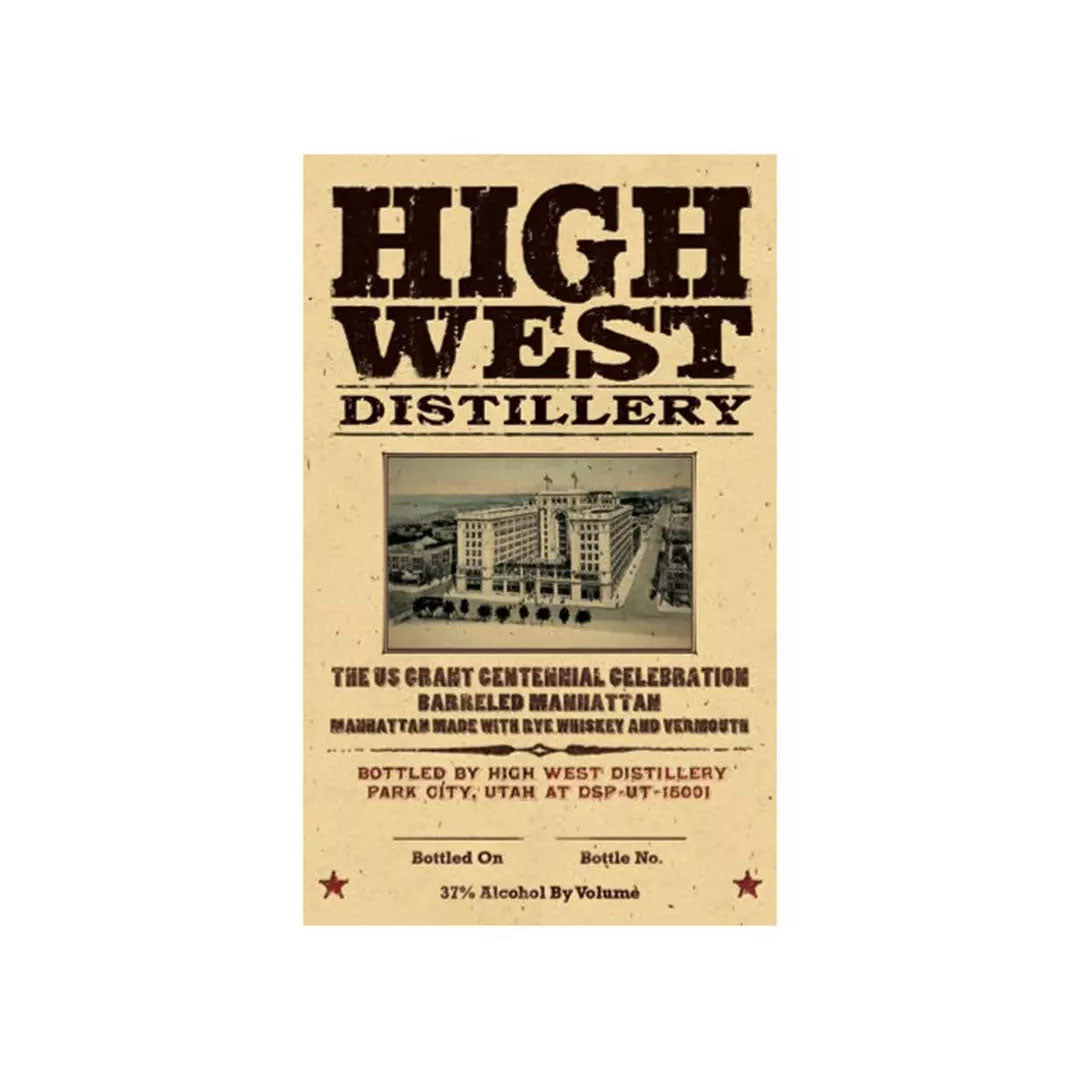 High West Whiskey High West The US Grant Centennial Celebration Barreled Manhattan Rye Whiskey