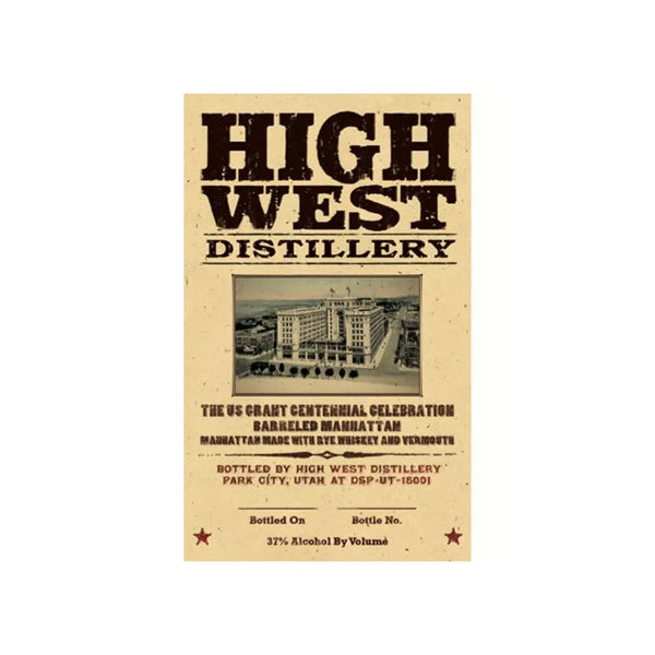 High West Whiskey High West The US Grant Centennial Celebration Barreled Manhattan Rye Whiskey