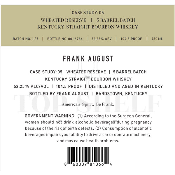 Frank August Bourbon Case Study: 05 - My Bev Store