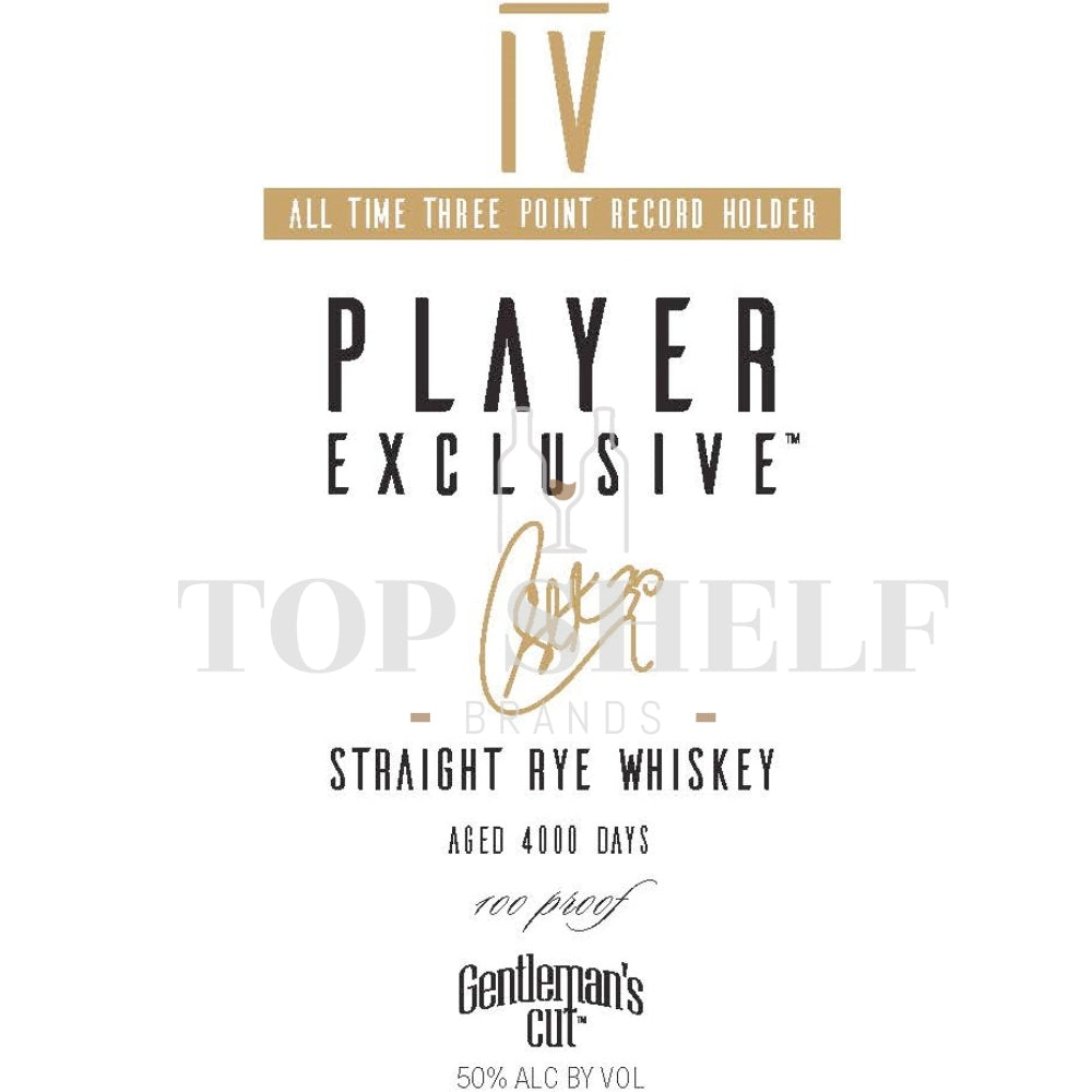 Gentleman's Cut Gentleman’s Cut Player Exclusive IV Rye Whiskey By Steph Curry Rye Whiskey