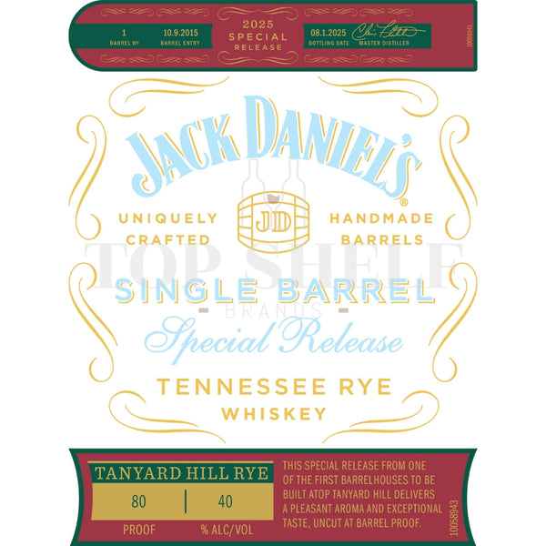 Jack Daniel’s Special Release 2025 Tanyard Hill Rye - My Bev Store