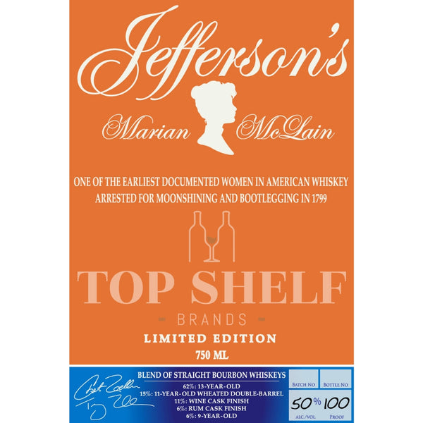 Jefferson's Jefferson’s Marian McLain Blended Bourbon Batch 2 Bourbon