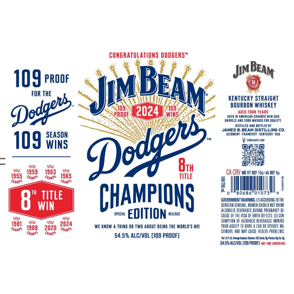 Jim Beam Dodgers Champions Edition 2024 - My Bev Store