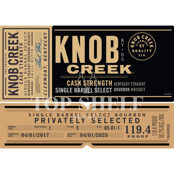 Knob Creek Knob Creek Cask Strength Single Barrel Select Bourbon Bourbon