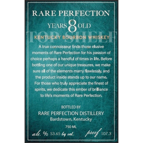 Rare Perfection 8 Year Old Bourbon Private Select - My Bev Store