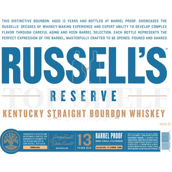 Russell’s Reserve Russell’s Reserve 13 Year Old Bourbon Spring 2025 Bourbon