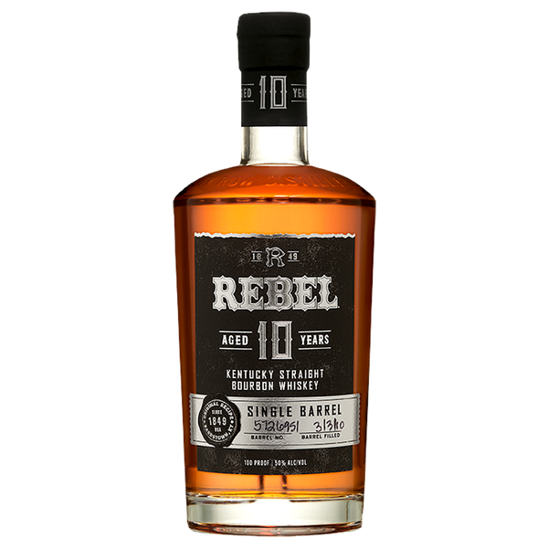 Rebel Rebel Aged 10 Years Bourbon Whiskey Single Barrel Kentucky Straight Bourbon Whiskey