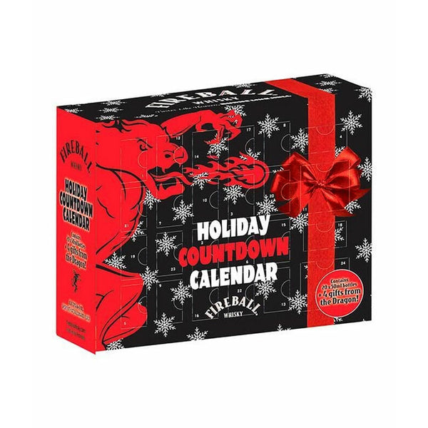 Fireball Holiday Countdown Calendar 20 Pack 50 ML Bottles + 4 Gifts From the Dragon