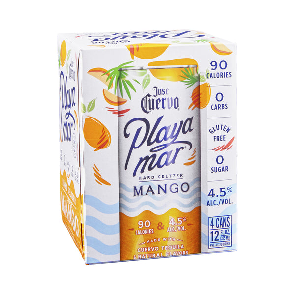 Jose Cuervo Playa Mar Hard Seltzer Mango 4 Pack 12 OZ Can