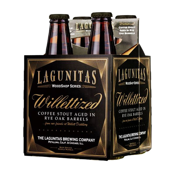 Lagunitas Woodshop Series Willettized Coffee Stout Aged in Rye Oak Barrels 4 Pack 16 OZ Bottles