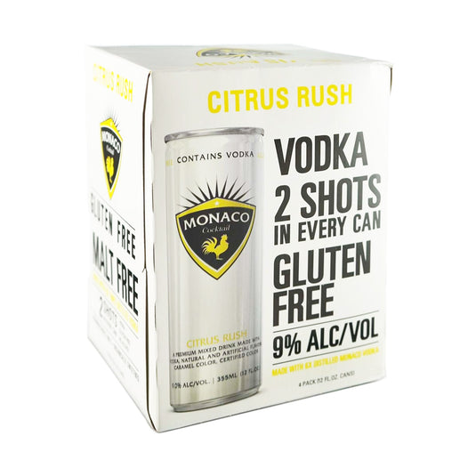 Monaco Vodka Citrus Rush 4 Pack 12 OZ Cans