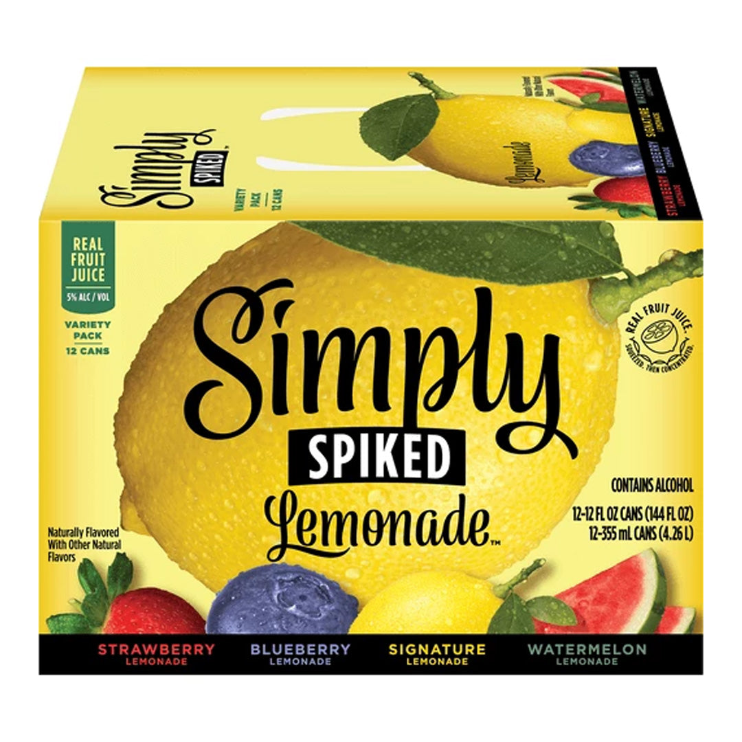 Simply Spiked Variety Pack: Strawberry Lemonade, Blueberry Lemonade, Signature Lemonade, Watermelon Lemonade