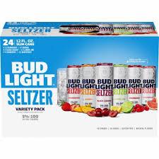 BudLight Seltzer Variety Pack, Black Cherry, Lemon Lime, Strawberry, Mango