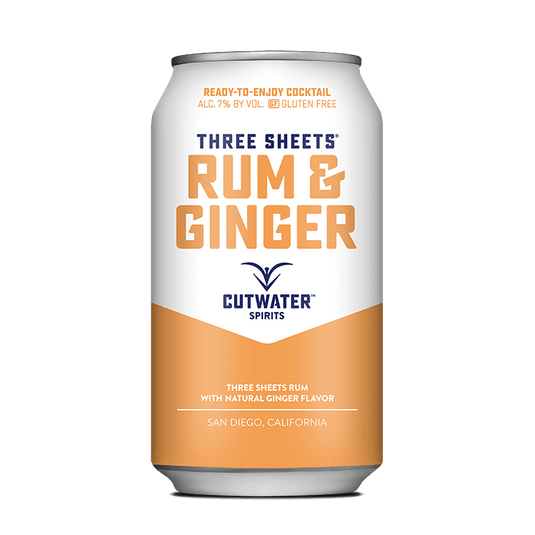 Cutwater Three Sheets Rum & Ginger 4 Pack 12 OZ Cans