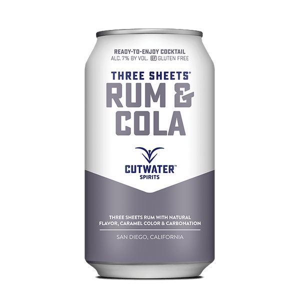 Cutwater Three Sheets Rum & Cola 4 Pack 12 OZ Cans